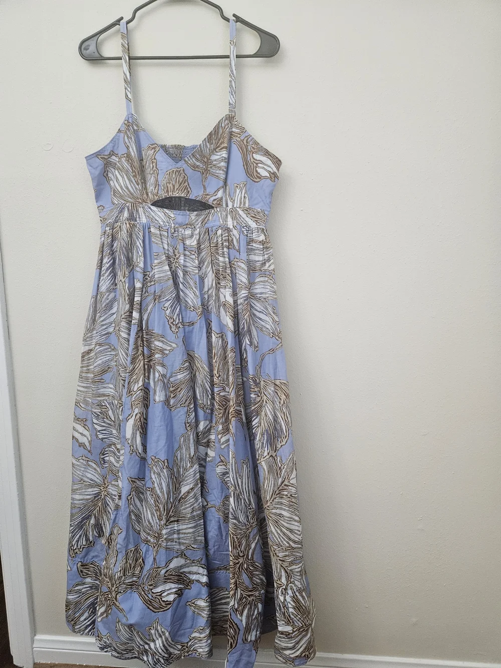 Banana Republic Light Blue Floral Cutout Maxi Sundress Size 14 New - Picture 2 of 16